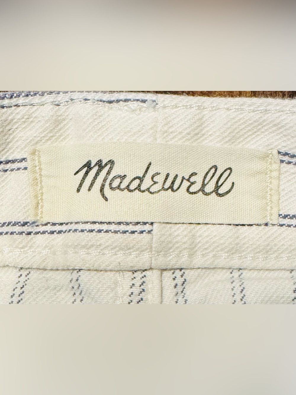 Madewell Women’s Cream Wide-Leg Crop Pants with Black Pinstripes, Sz 27. NWOT - Picture 2 of 15